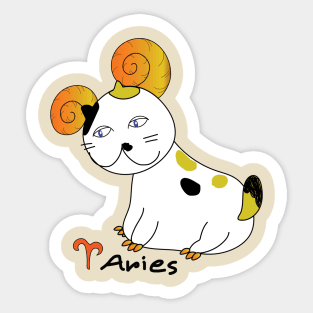 Aries zodiac funny cat Sticker